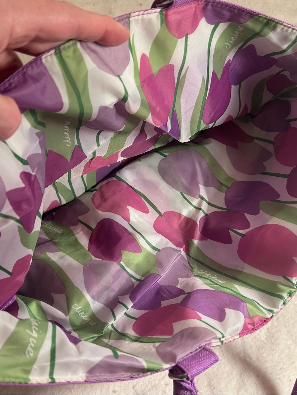 Purple Floral Tulip Tote Bag - Clinique - Picture 4 of 5